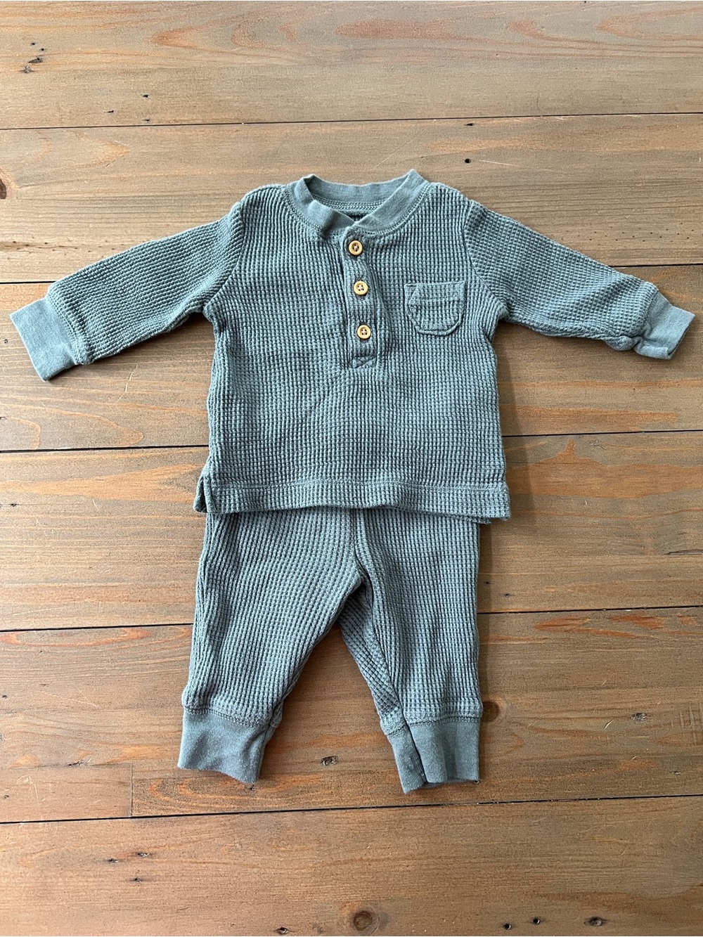 Little Planet Waffle Knit Baby Two-Piece Set - 3 Months